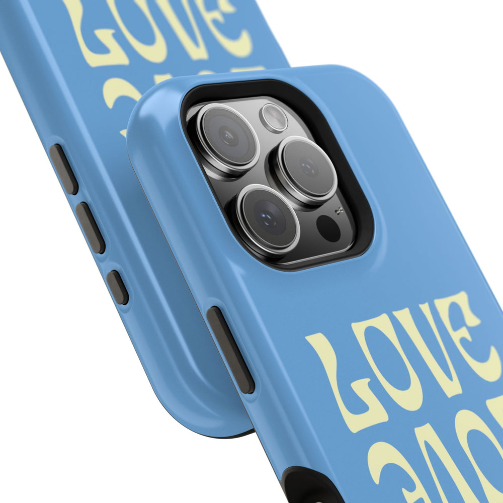 💙💛 Love Love Love – Blue & Yellow Magnetic Tough iPhone Case 💛💙