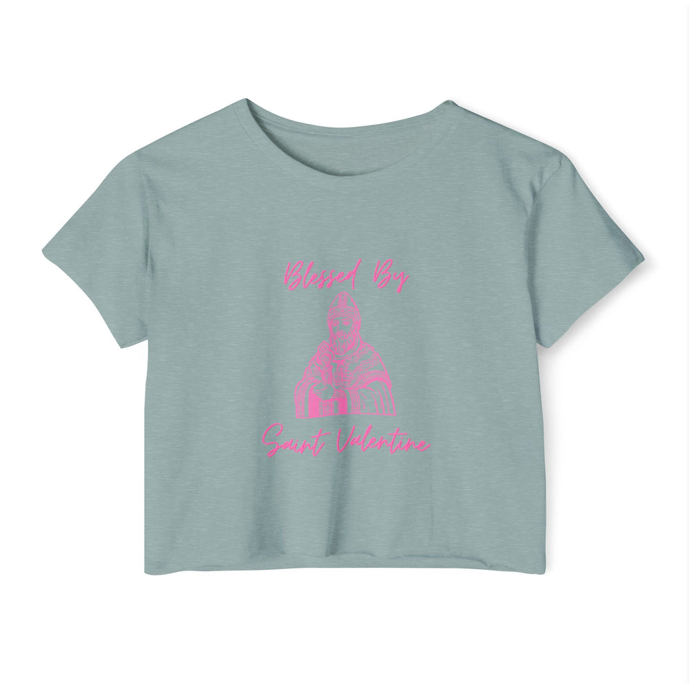 Blessed By Saint Valentine Women's Crop Tee
