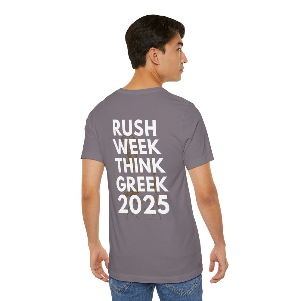 Rush Week Think Greek 2025 Sorority & Fraternity Jersey Short Sleeve Tee