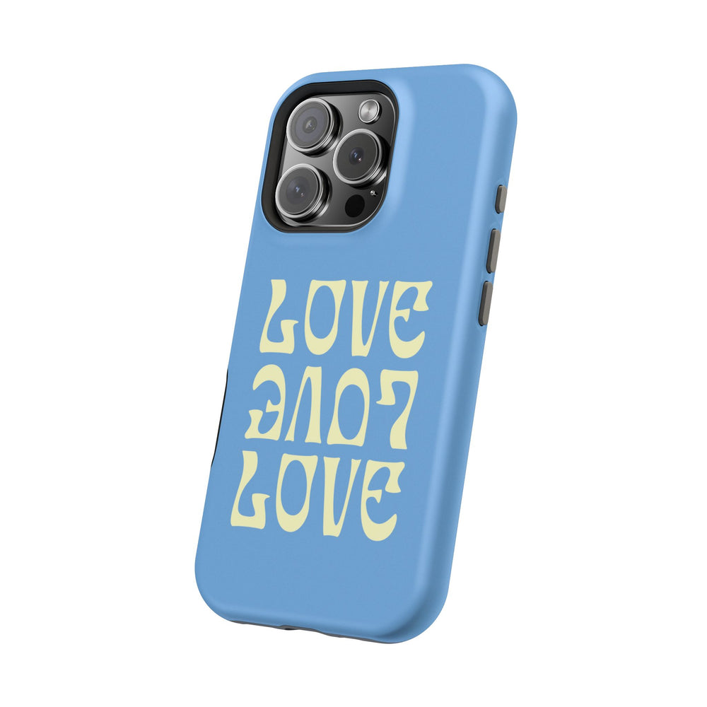 💙💛 Love Love Love – Blue & Yellow Magnetic Tough iPhone Case 💛💙