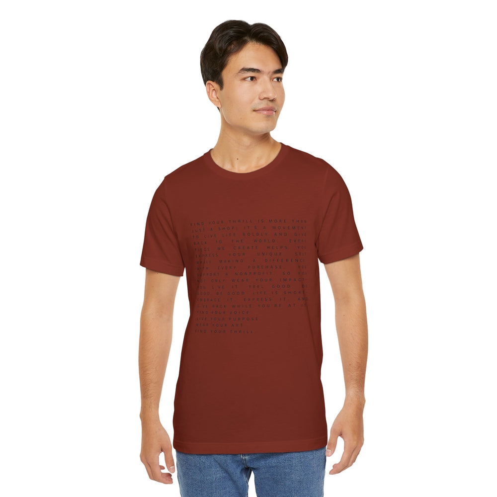 Find Your Thrill Mantra Men's T-Shirt – Wear Your Purpose, Live Your Adventure 🌎🔥