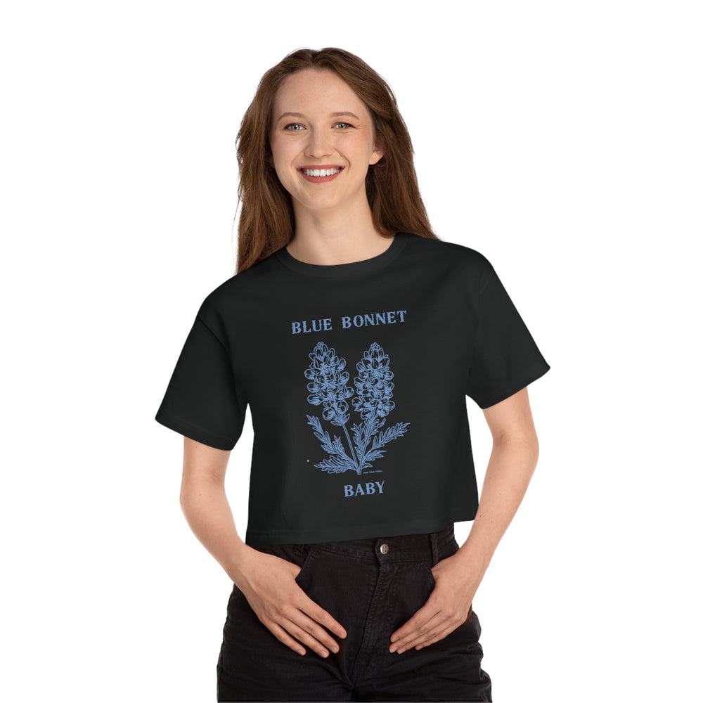 Blue Bonnet Baby Champion Women's Heritage Cropped T-Shirt