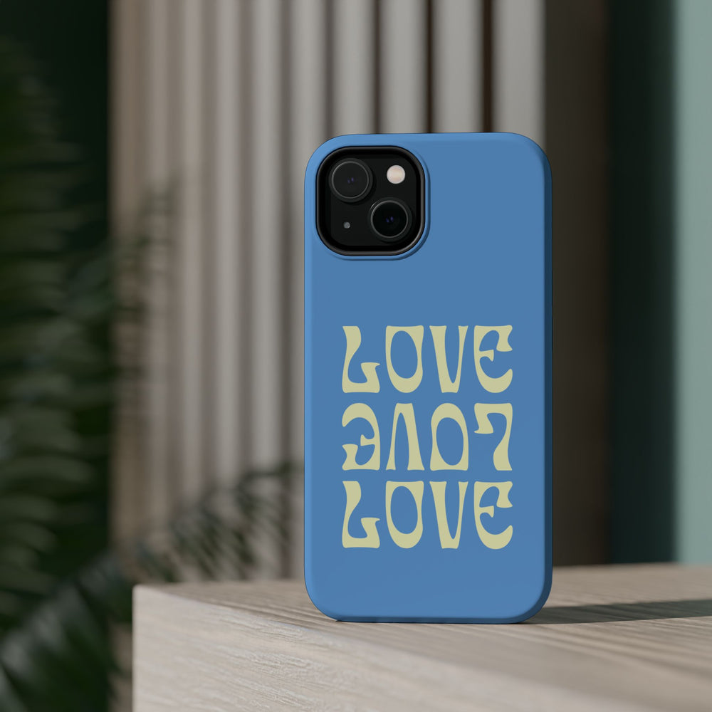 💙💛 Love Love Love – Blue & Yellow Magnetic Tough iPhone Case 💛💙