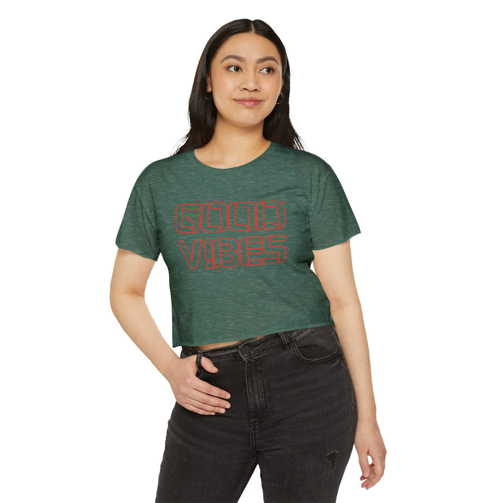Good Vibes – Retro Women’s Festival Crop Top 🎶