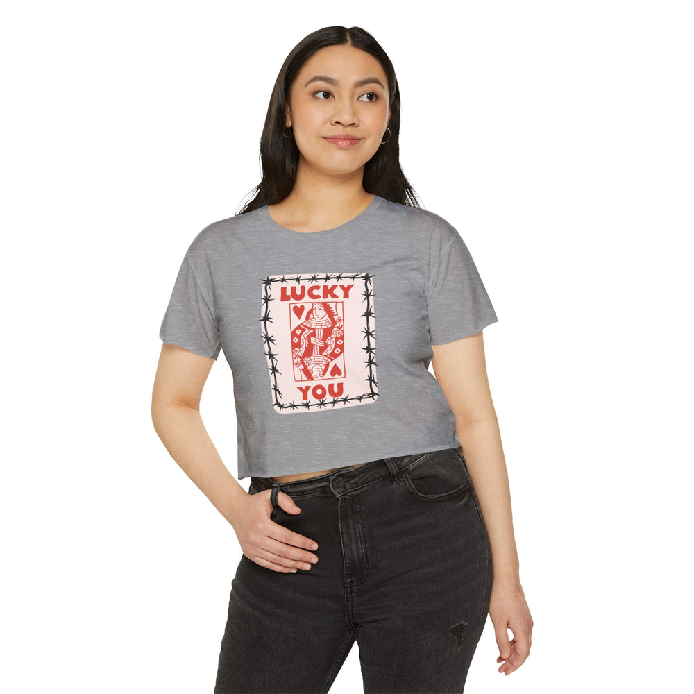 Lucky You Queen Women's Crop Tee