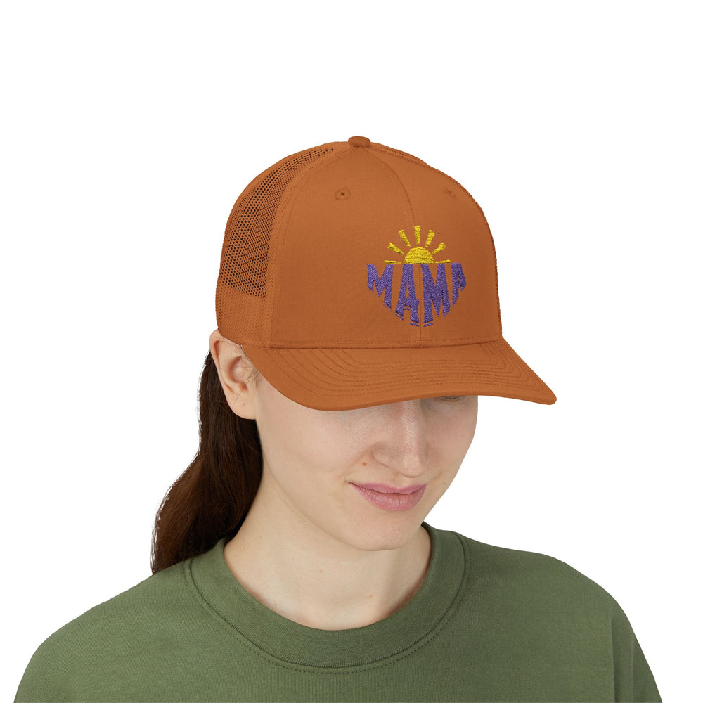 Mama Sunrise Embroidered Snapback Trucker Cap