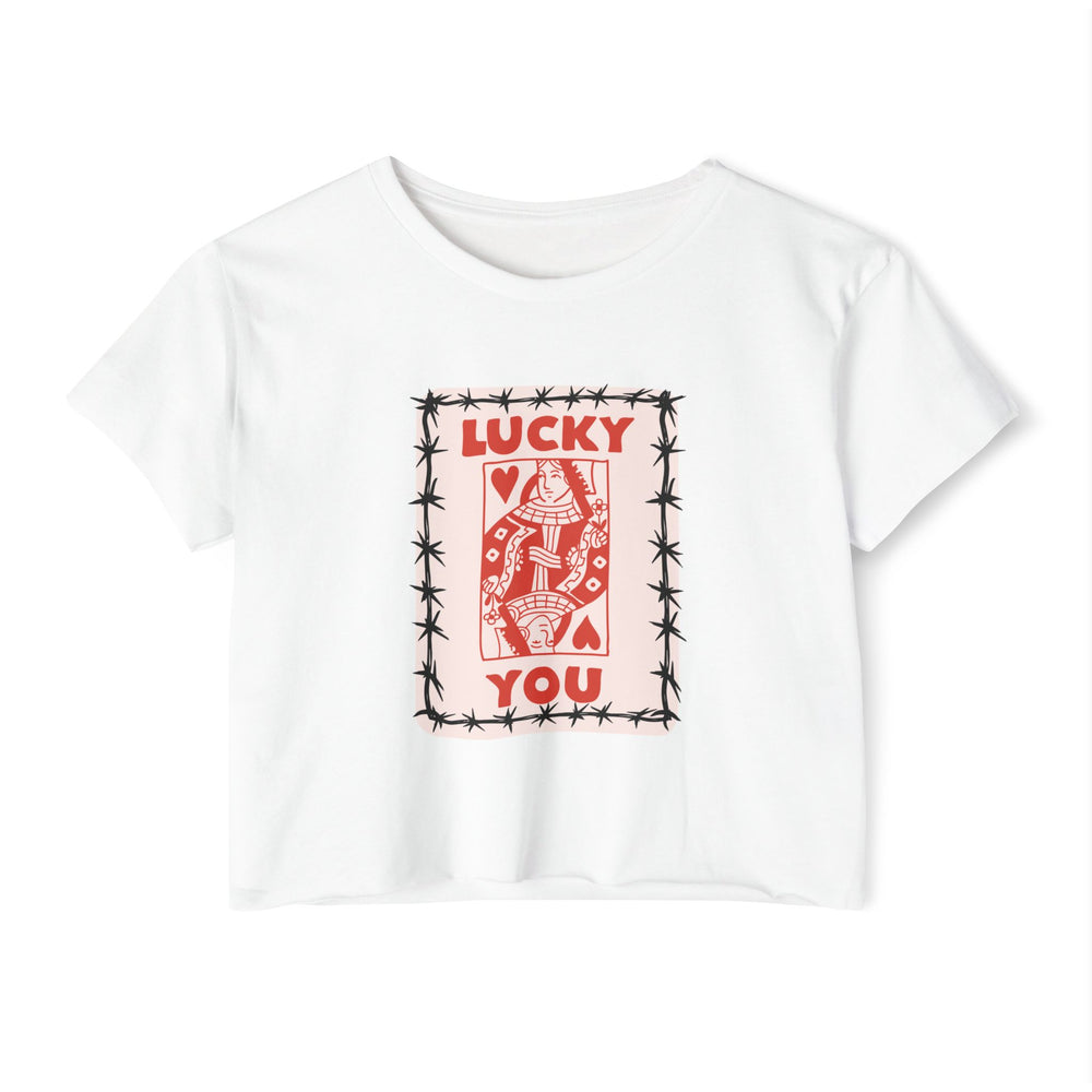 Lucky You Queen Women's Crop Tee