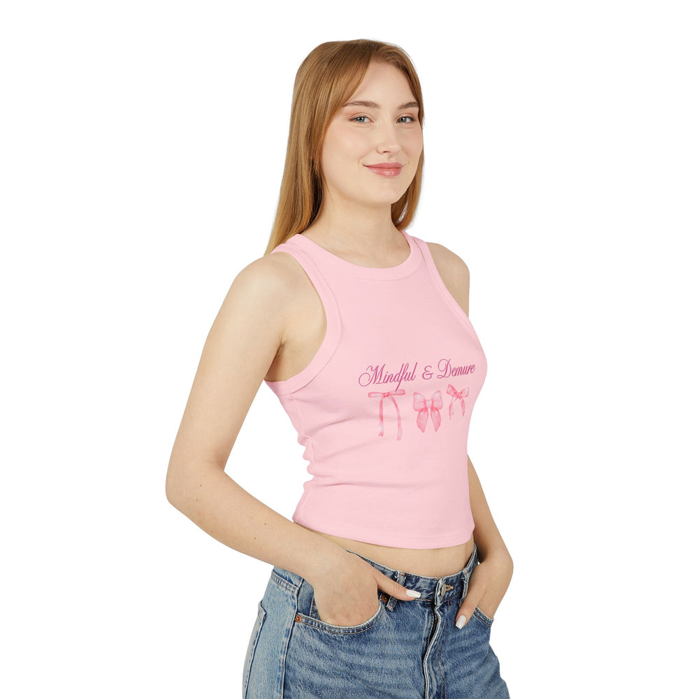 Mindful & Demure Women's Micro Rib Racer Tank Top