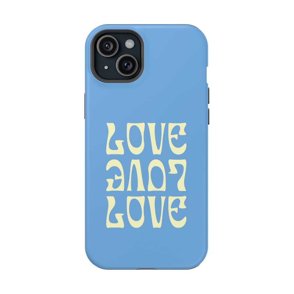💙💛 Love Love Love – Blue & Yellow Magnetic Tough iPhone Case 💛💙