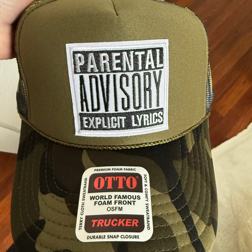 Parental Advisory Camo Trucker Hat